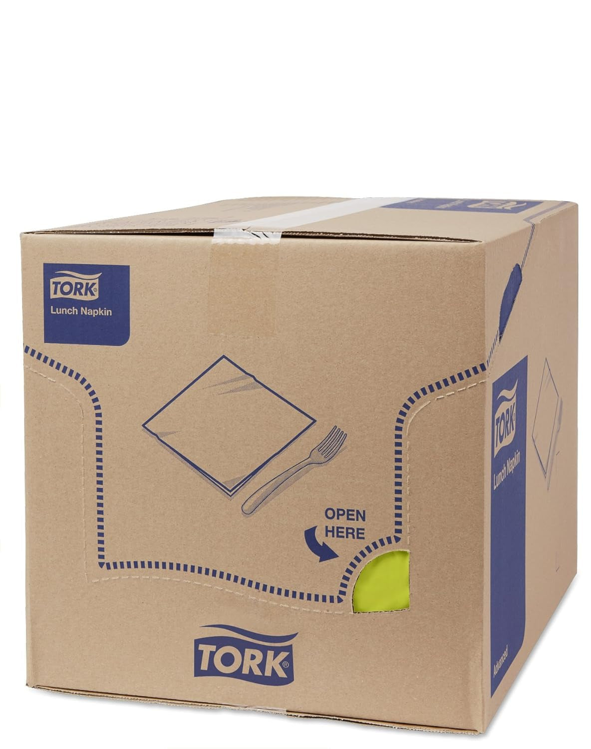 Tork 477840 Lime frokostservietter / 2-lags servietter til små måltider eller snacks / Avanceret kvalitet / 10 X 200 (2000) Papirservietter / 32,6 X 33 cm (L X B) / 1/4 fold