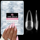Ballerina Gel Neglespidser 216 stk. 12 Størrelser Soft Gel Negle Tips Full Cover Negle Extension Sæt Semi Matt DIY Home Art