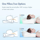 Elegear Memory Foam Pude med kølepudebetræk Nakkesmertepude Sidesovepude Ergonomisk pude Ortopædisk pude til Sidesove Ryg Abdominal 63X 10/14 X36Cm Cervikale ortopædiske puder Naty Shop