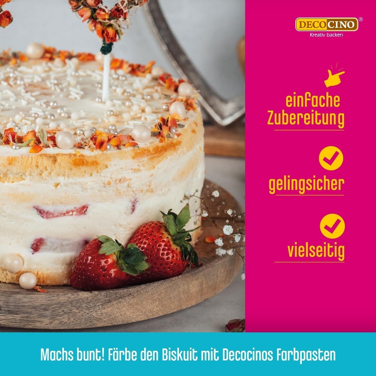DECOCINO Biscuit Backmischung (250 G) – Einfache Zubereitung – Gelingsicher – Zum Backen Von Luftigen Biskuitböden, Creme-Torten, Biskuitrollen Uvm. Naty butik