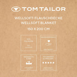 TOM TAILOR Wellsoft Tæppe, 150X200 Cm, 100% Polyester/ Wellsoft, broderet med logo, WELLSOFT BLANKET Orange (Warm Coral) Tæpper og dyner Naty Shop