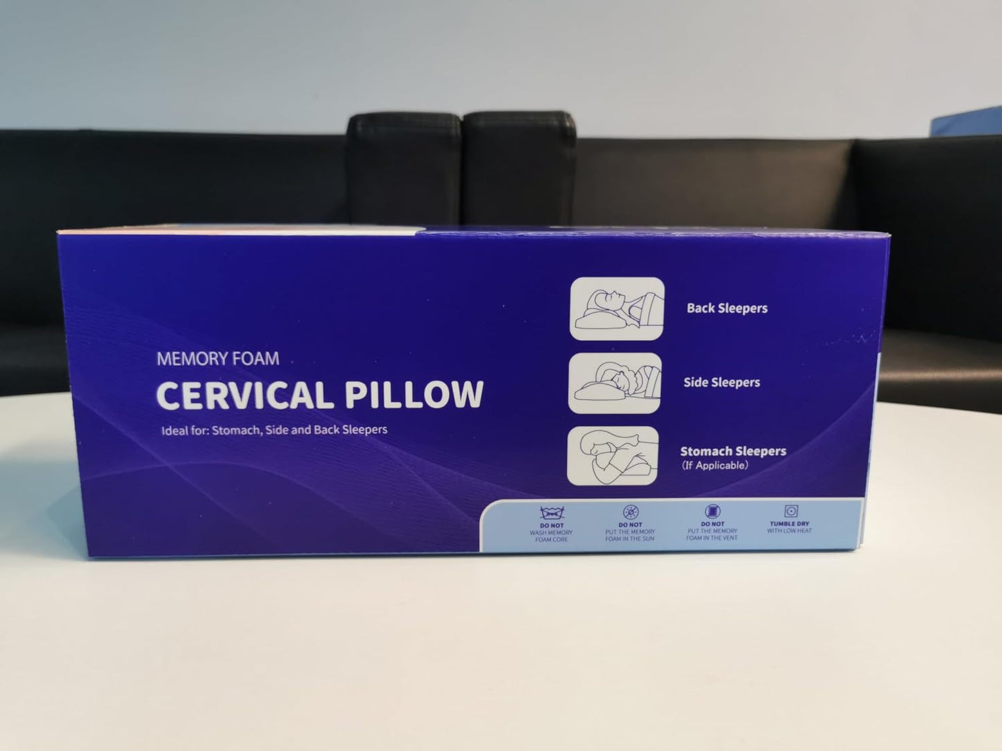 Nakkesmertepude, Ergonomisk ortopædisk Nakkepude, Side Back Abdominal Memory Foam Pude, Anti Snorken Pude til Mænd Kvinder (62 * 34,5 * 12/8CM) Cervikal Ortopædiske Puder Naty Shop