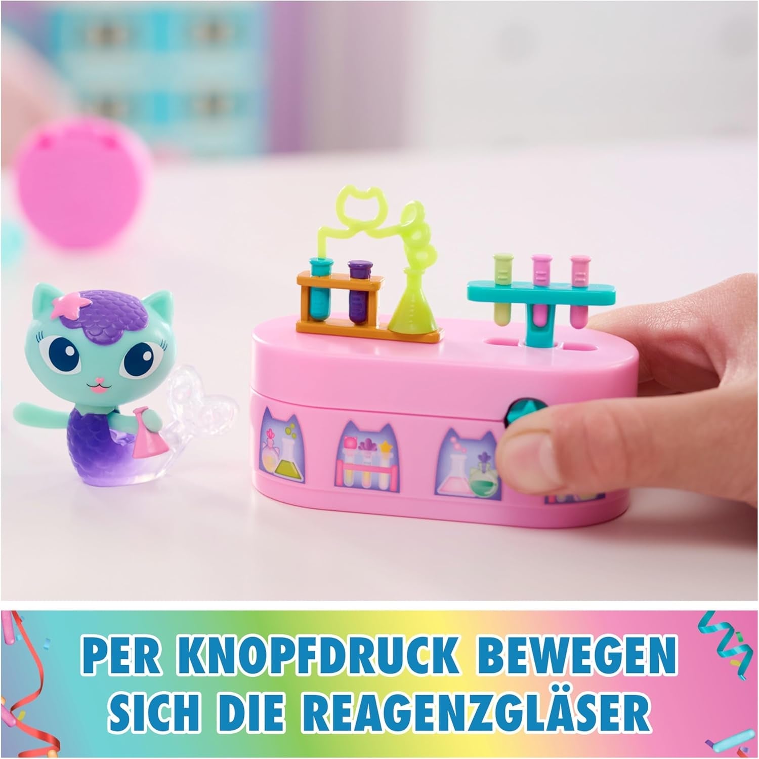 DREAMWORKS GABBY DOLLS HOUSE - Meerkätzchen Bobble Kitty møbelpakke, kattefigur med dukkehusmøbler og tilbehør, i alderen 3+