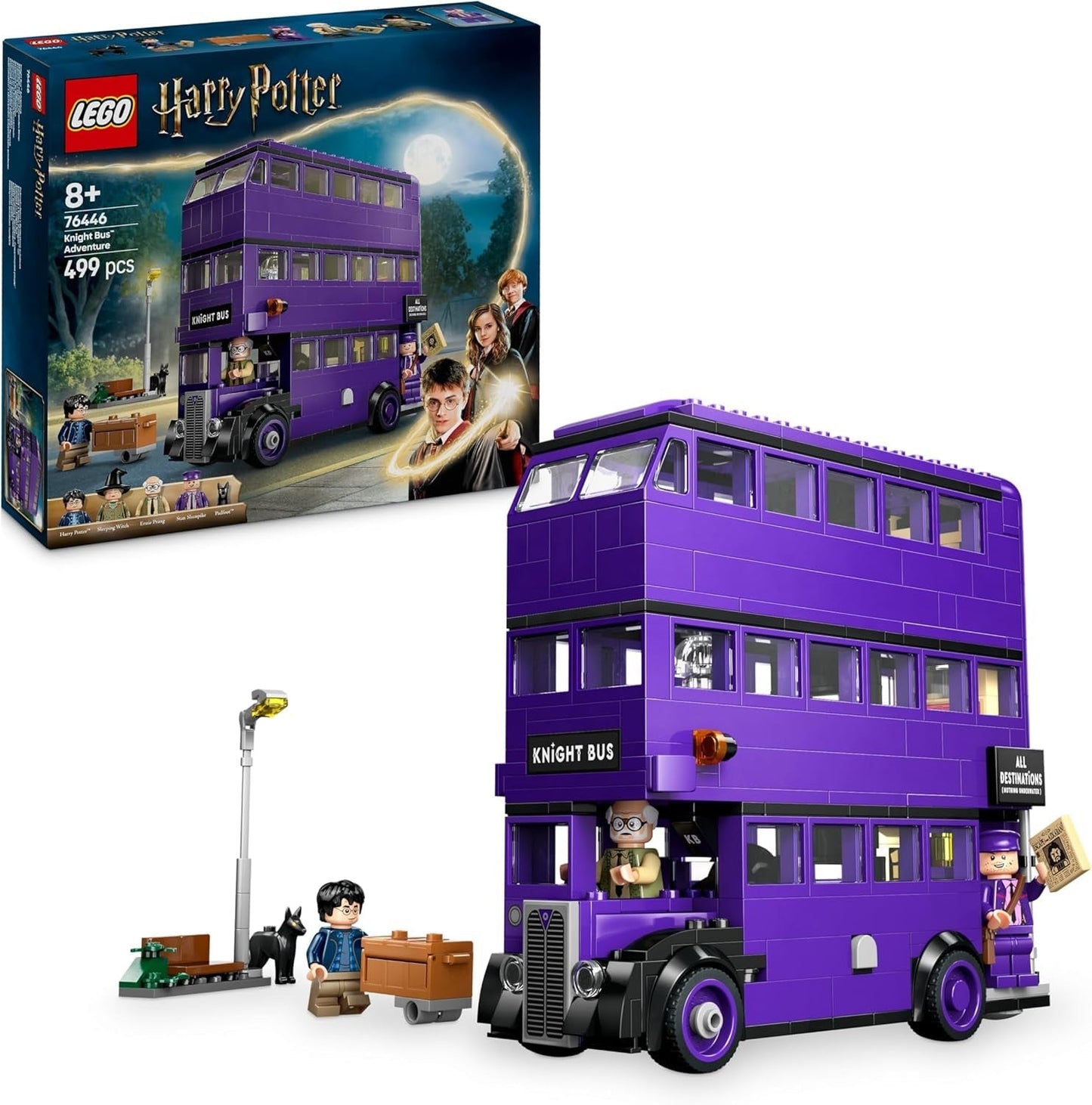 LEGO Harry Potter Adventures With The Travelling Knight Byggesæt 5 minifigurer inklusive Ernie Prang, Stan Shunpike & Padfoot Bus Legetøj til Wizarding World Fans Drenge og piger 8 år 76446 Byggesæt Beuche den LEGO-Store Standardtitel