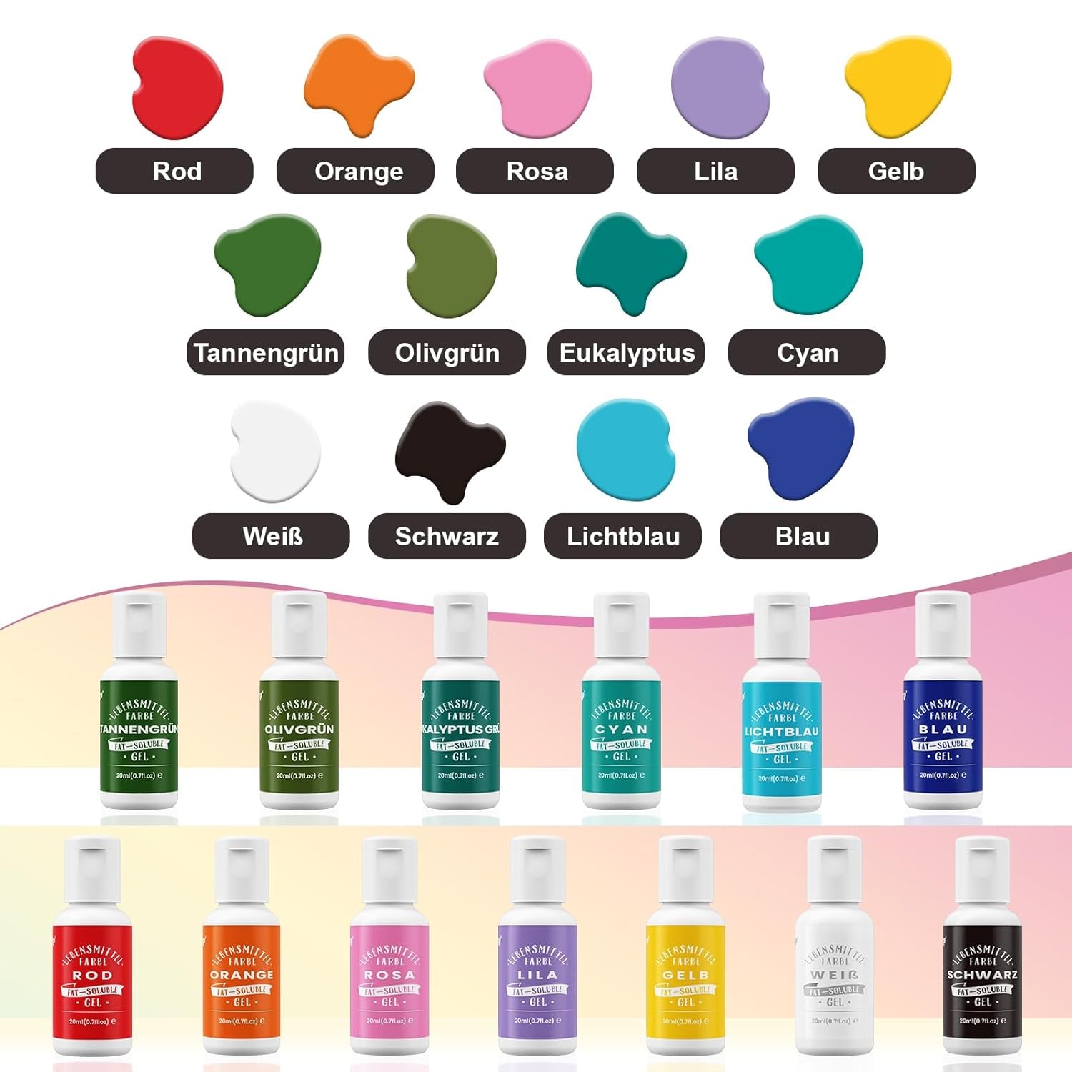 Blanding af olier, oliebaseret lyserød madfarve, højkoncentreret, til chokolade, fondant, småkager, kagebagning, macarons, gør-det-selv kagepynt, dejtoppings - 20 ml