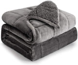 Bomuldsblå vægtet tæppe 6,8 kg Queen Size flannel Shaggy Sherpa vægtet tæppe til voksne Komfortable vægtede tæpper til beroligende og afslappende tunge dyner 152,4 X 203,2 Naty Shop Grå 60 X 80 15 Lb dyner og dyner