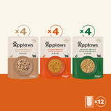 Applaws Premium naturligt våd kattefoder, udvalg af kylling i suppe 70 g portionsposer (12x70 g)
