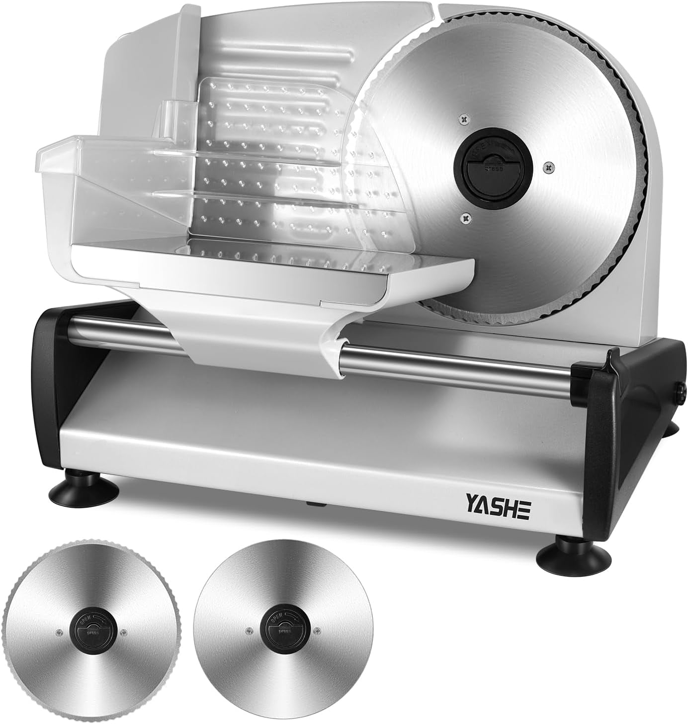 YASHE SL-518, brødskærer, 2 aftagelige knive, justerbar tykkelse 0 - 15 mm Makuleringsmaskiner og skæremaskiner Naty Shop Standardtitel