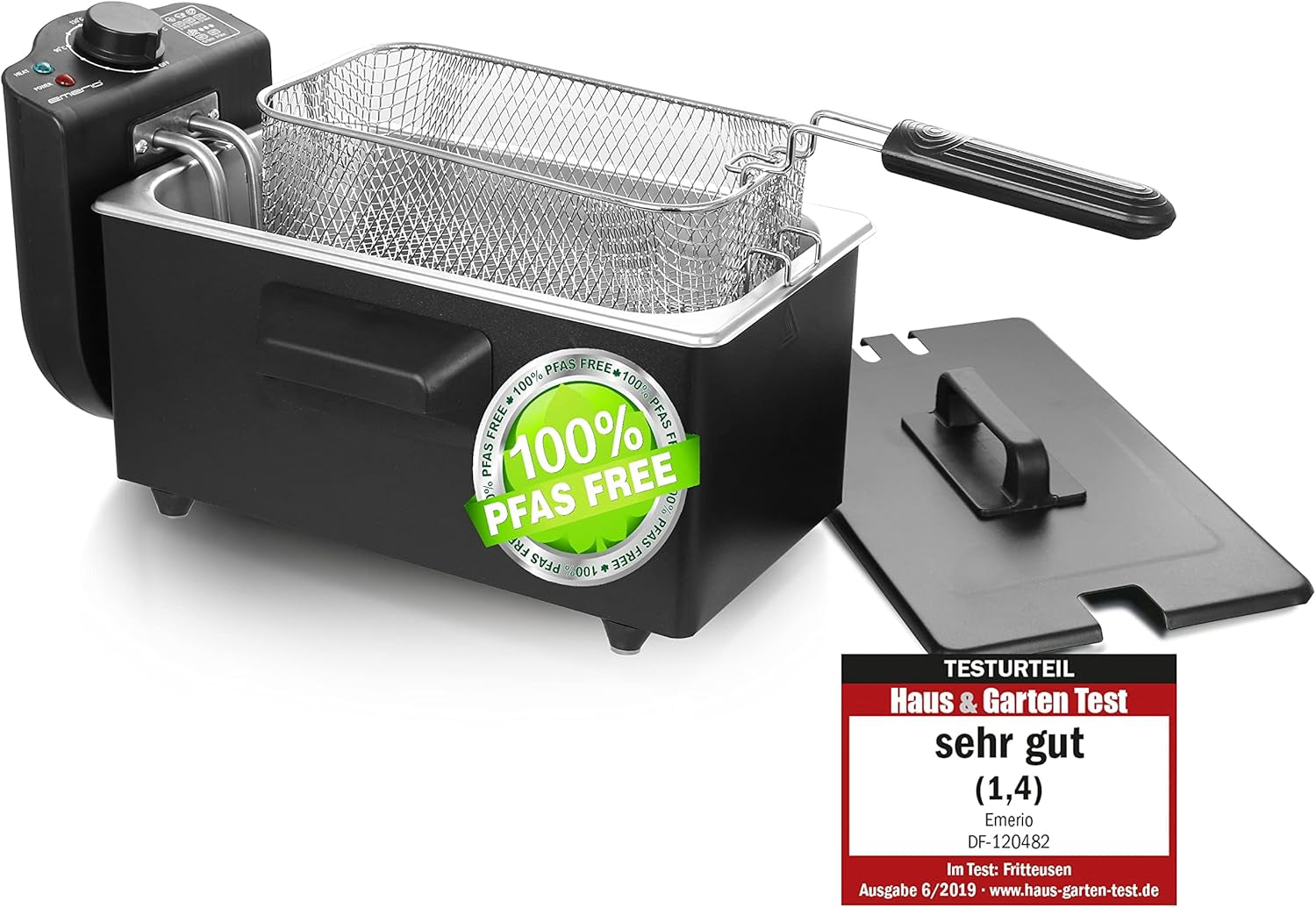 Emerio Oil Fryer 3.0L med Cold Zone Technology, 2000 W Hvidevarer Naty Shop Black