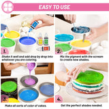 Madfarve 8x10ml - Højkoncentreret flydende madfarvesæt til bagning, kager, småkager, frosting, macarons, fondant - Levende madfarve til gør-det-selv-sæber, slim, håndværk