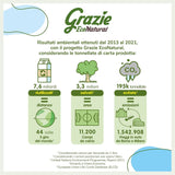 Grazie Natural Toilet Paper, Econatural, 56 ruller, Fibrepack Genbrugs Toiletpapir, 100 % Økologisk, Miljøvenlig, Miljømærket Certificeret og FSC Genanvendt, Made in Italy