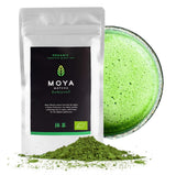 Moya Matcha økologisk grøn te pulver | 100 g traditionel ceremoni kvalitet 30 g | Økologisk dyrket og høstet i Uji, Japan | Perfekt at drikke til vand, matcha lattes, smoothies og limonade