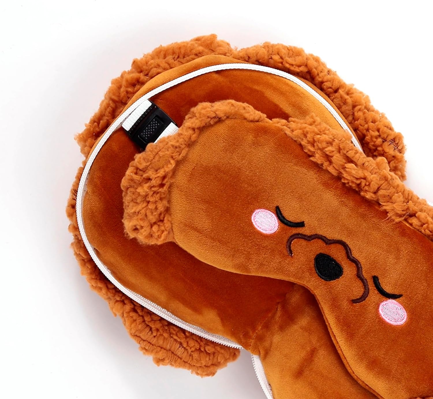 Puckator rejsepude med Relaxeazzz øjenmaske - Pudlen Gigi - søde dyr Rejsepuder Naty Shop