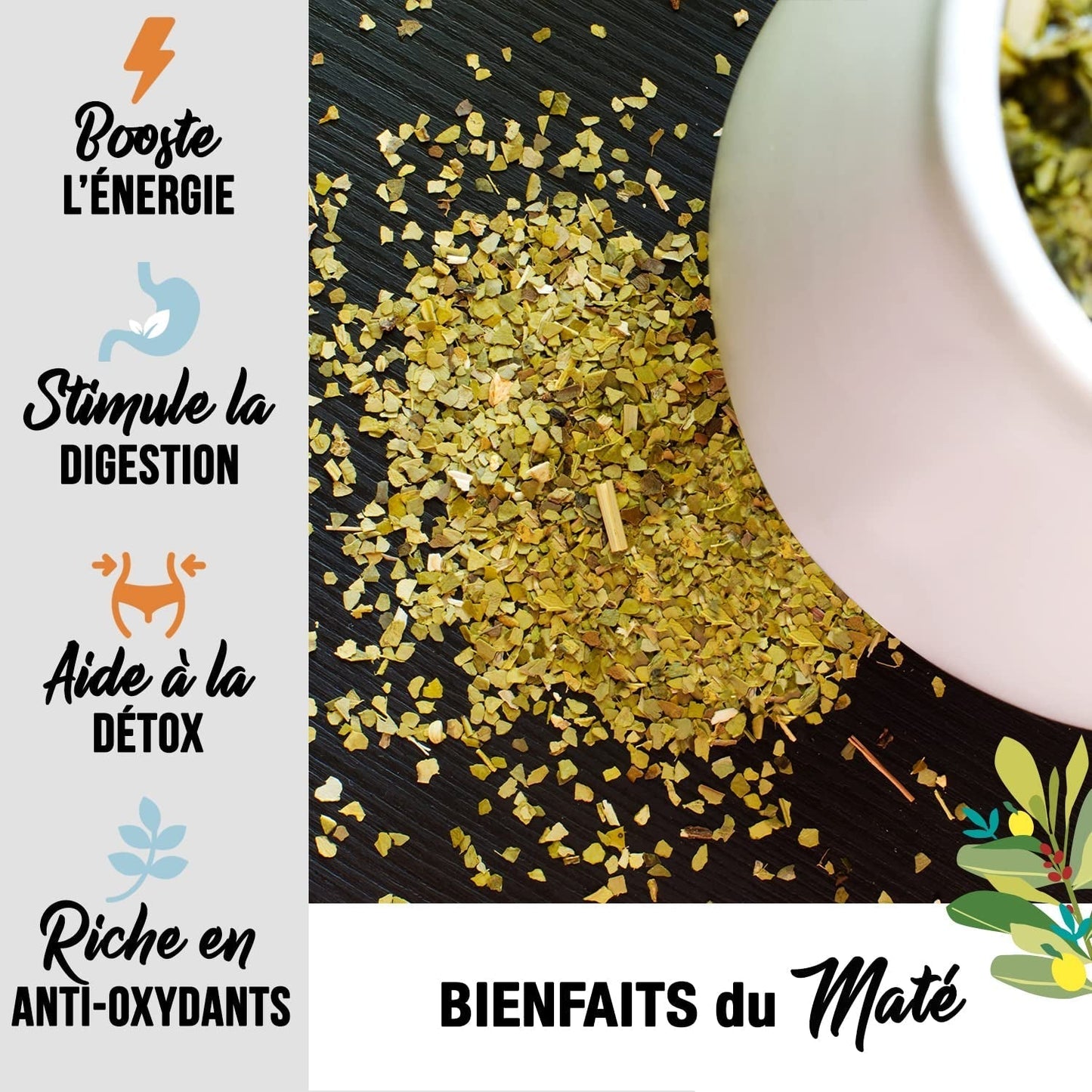 ORIGEENS BIO YERBA MATE MED MYNTE OG CITRONE 200 G - Friskhed I Uristet Bio Yerba Mate, blade, uden stængler og støv