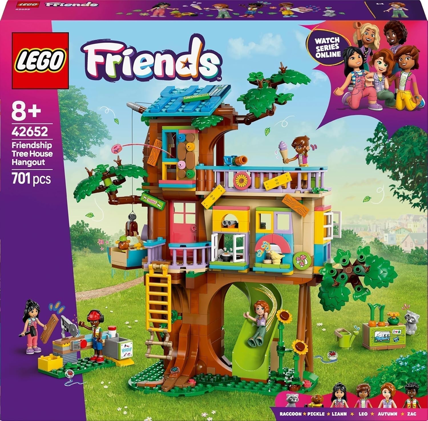 LEGO Friends Træhus Byg og leg Rollespilssæt Legetøjshus til piger 8 år Sæt med 4 figurer og 2 dyrefigurer Gaveidé til børn 42652 Byggesæt Besuche den LEGO-Store
