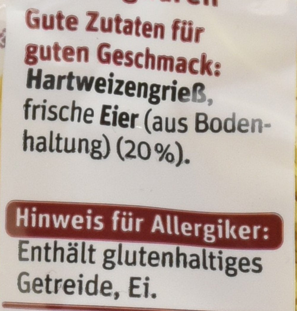 tegut... Æggenudler Pakke med 6 (6 x 250 g)