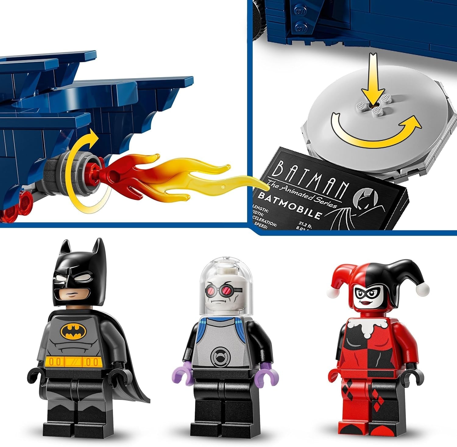 LEGO DC Batman: Batman in the Batmobile vs. Harley Quinn og Mr Freeze tegneserielegetøjsbil til børn Gave til drenge og piger 8 år 76274 Byggesæt Besuche den LEGO-Store