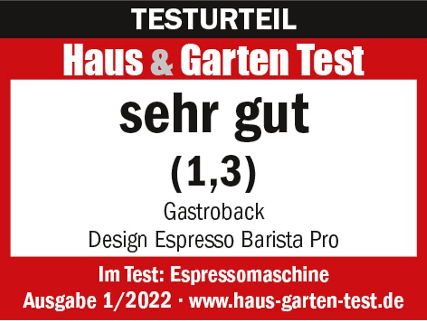 GASTROBACK espressomaskine med kværn inklusiv mælkekande, trykmaskine og rustfrit stål portafilter - Barista espressomaskine med mælkeskummer - Espressomaskine med 30 maleindstillinger