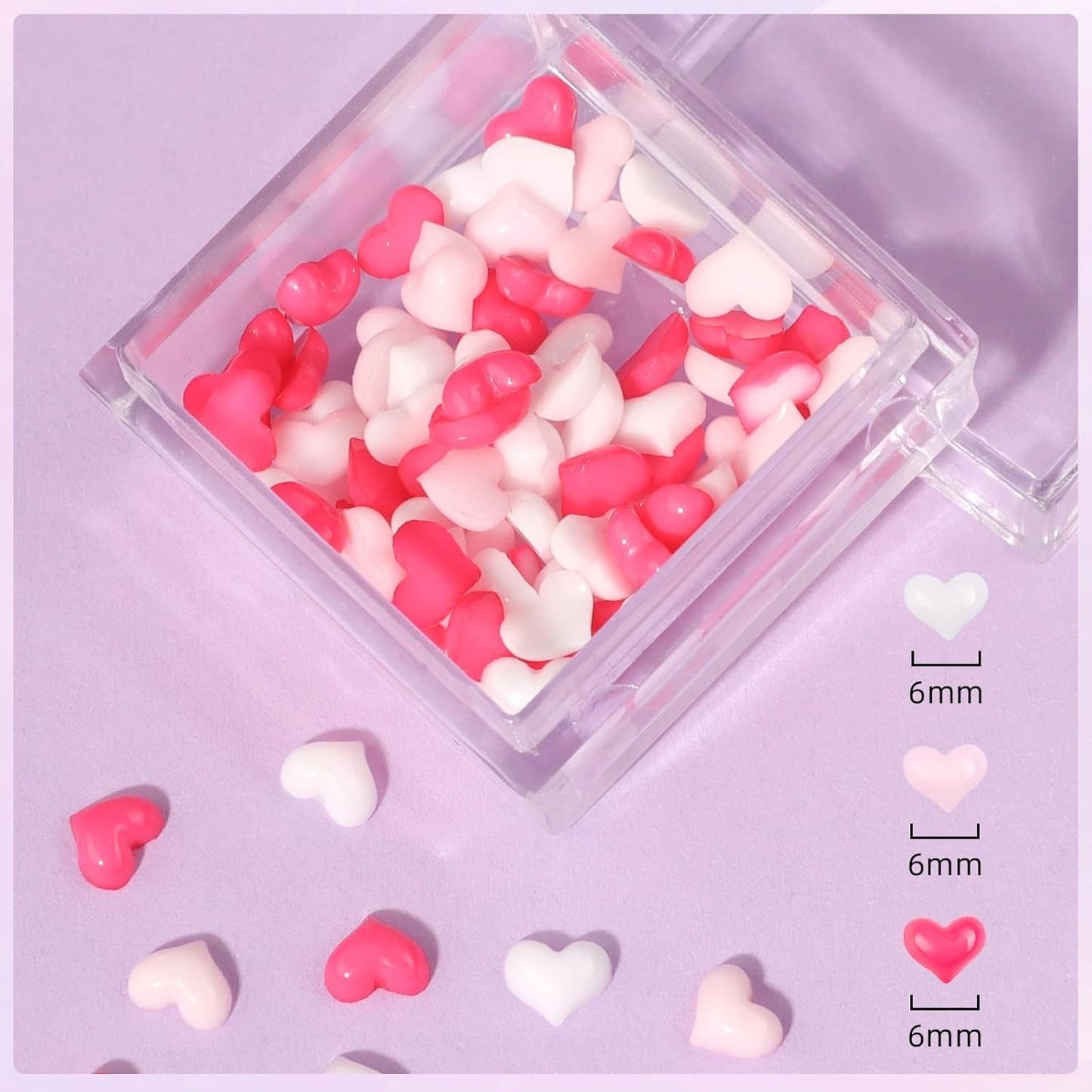 Makartt Rhinestone selvklæbende gel - 15 ml UV-neglelimsæt med lyserøde negle charms Hjertecirkel neglesmykker og negledesigntilbehør til hjemmemanicure Valentinsdagsgave