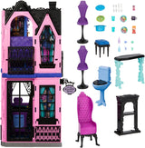 Monster High Buh-tique Hotel Dukkehus, sammenfoldeligt legesæt med skræmmende overraskelser i hvert værelse og 13+ legesæt, inklusive møbler og tilbehør, JBF16