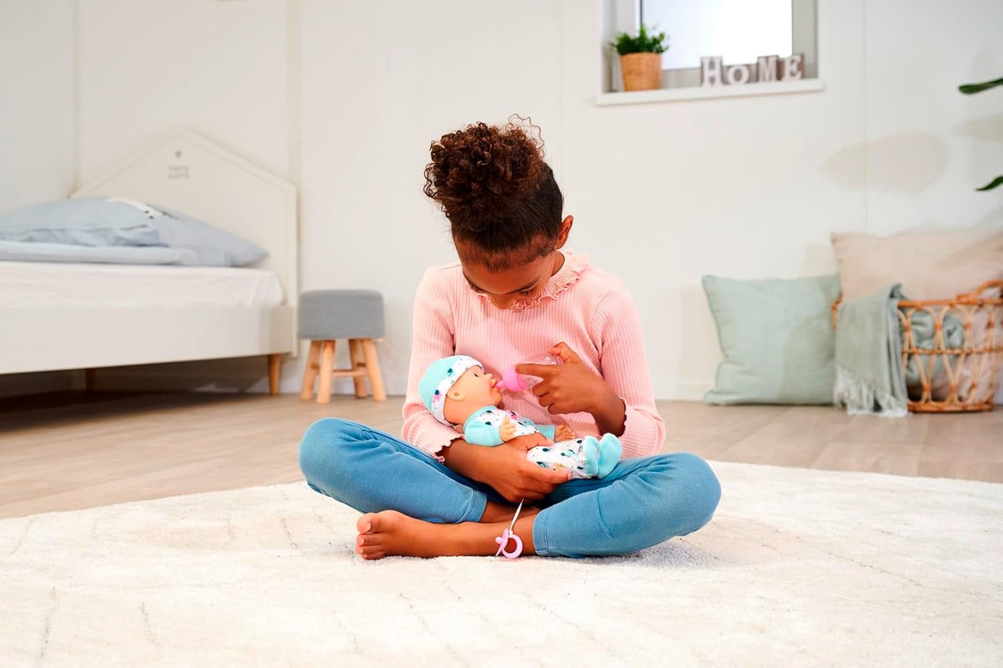30 cm nyfødt vinylelefant babydukke med drikke- og vandingsfunktion, flaske og sut, 2 år og opefter