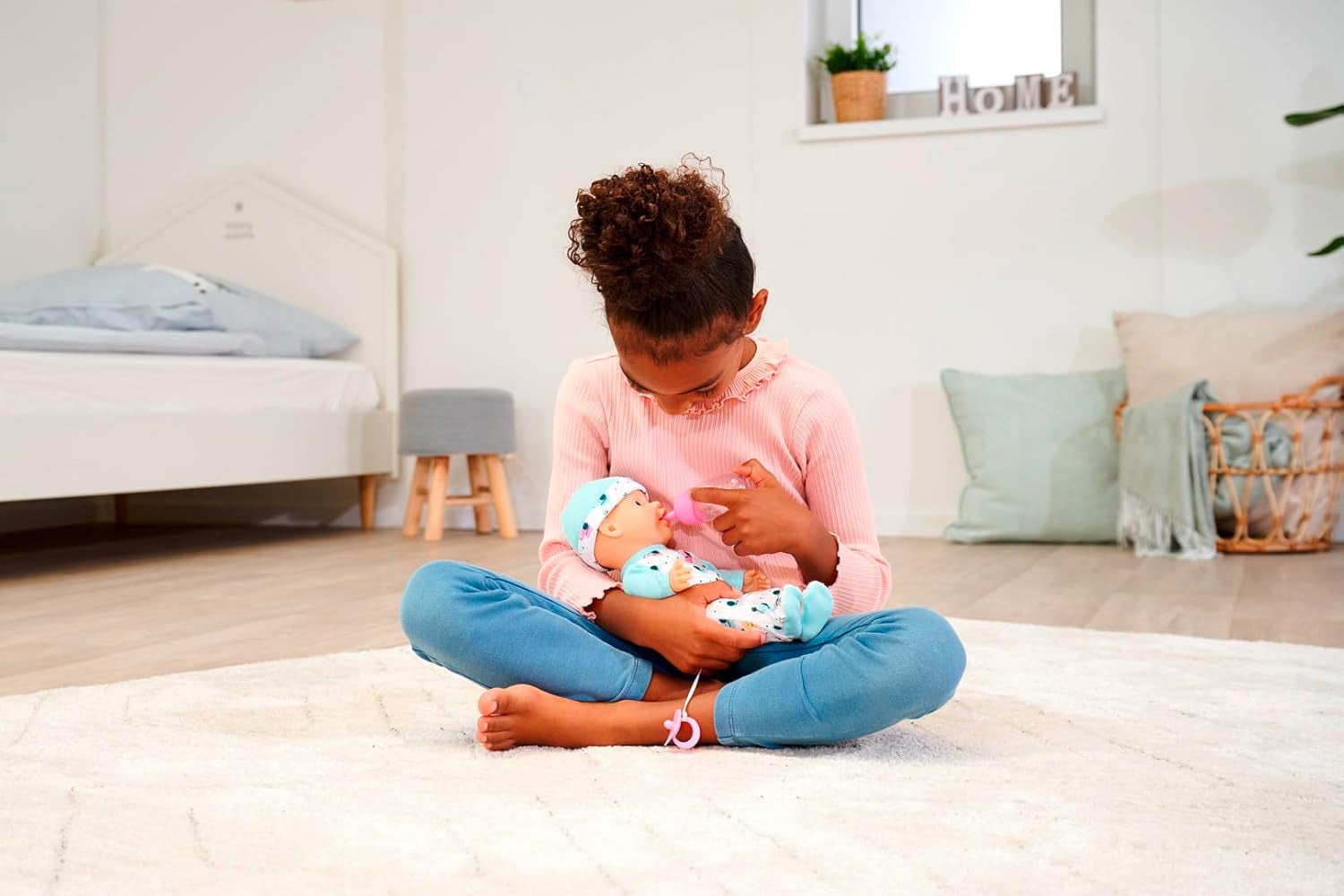 30 cm nyfødt vinylelefant babydukke med drikke- og vandingsfunktion, flaske og sut, 2 år og opefter