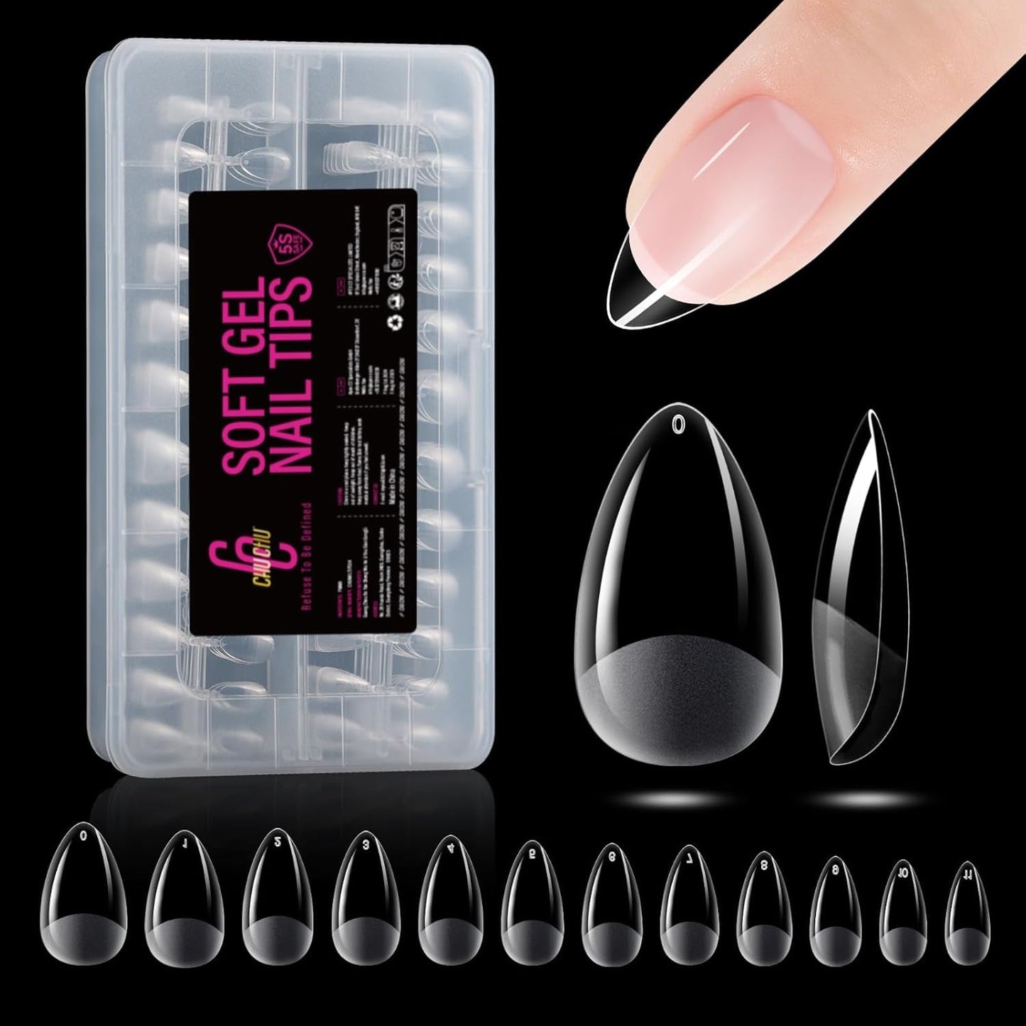 504 stk Ballerina Medium Gel Negletyper: Gel Neglespidser PMMA Falske Negle Negle Extensions Kunstige negle 12 str.