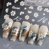 3 Stück Nagelsticker Set-Selbstklebende Nagelfolie Mit Blumen- Und Bienenmotifen-Nail Art Sticker For Kreatives Nageldesign-Nageltattoos Und Zubehör