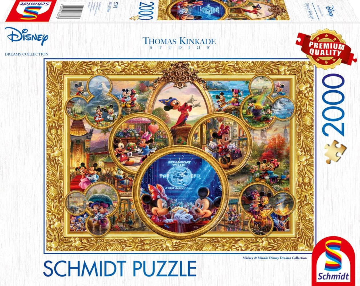 Schmidt Spiele 57371 Thomas Kinkade, Disney, Mickey & Minnie, Dream Collage 2, puslespil 2000 brikker Puslespil Naty Shop Standardtitel