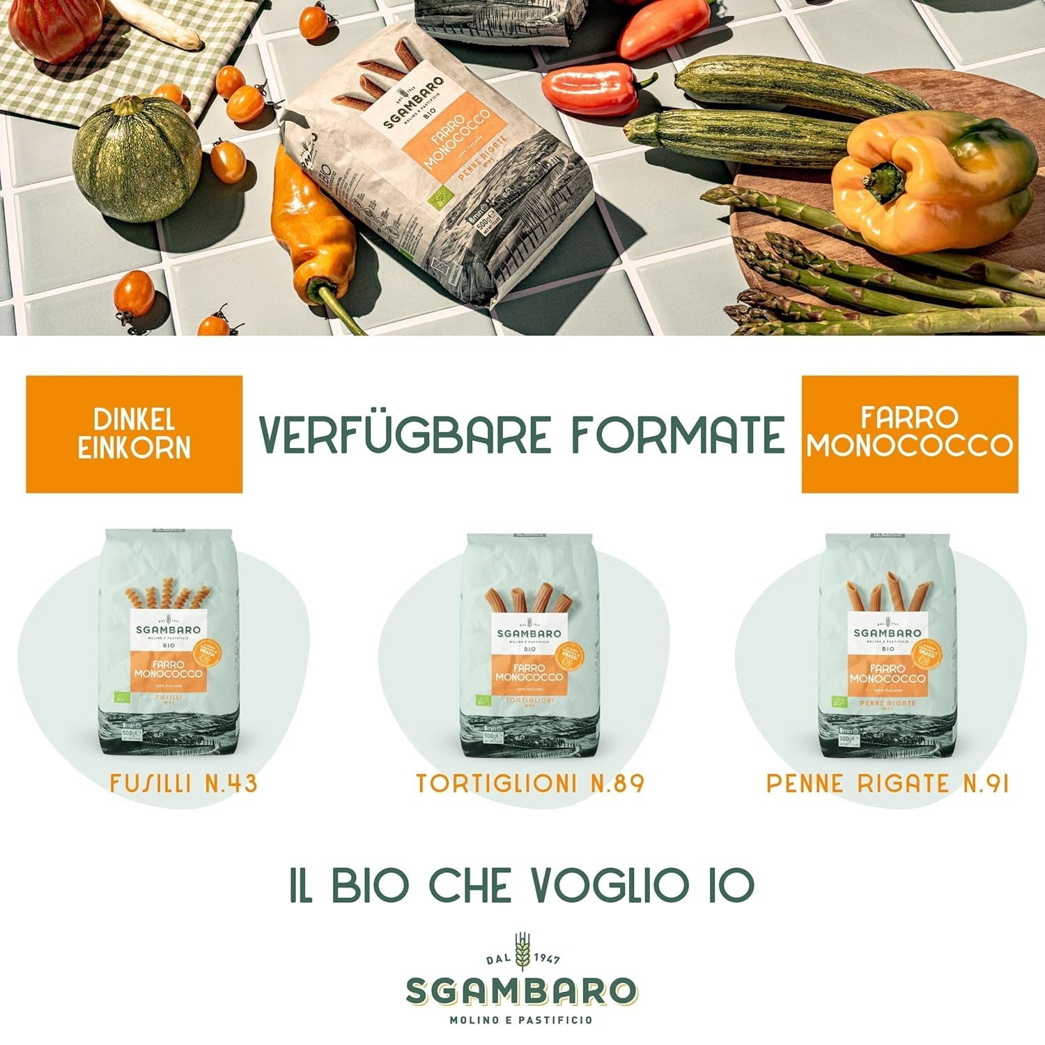 Økologisk Tortiglioni Pasta nr. 89 - 500g Fedtfattig hvedepasta – Lavt fedtindhold – Kilde til fibre og protein