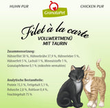 GranataPet Filet à la carte Kylling PURE, våd kattefoder, kornfri filetstykker, kattefoder uden tilsat sukker, højt kødindhold, 6 x 85 g