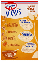 Dr. Oetker Vitalis Crunchy Honeys: Honey Crunchy Müsli til morgenmad og snacks, 5 stk. (5 x 600 g)