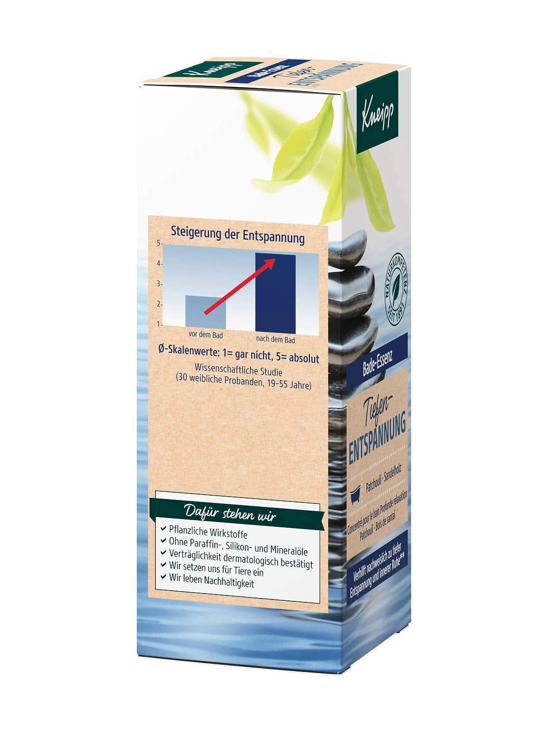Kneipp, badeolie med naturlig patchouli æterisk olie og sandeltræekstrakt til dyb afslapning og beroligende, 100 ml Naty Shop