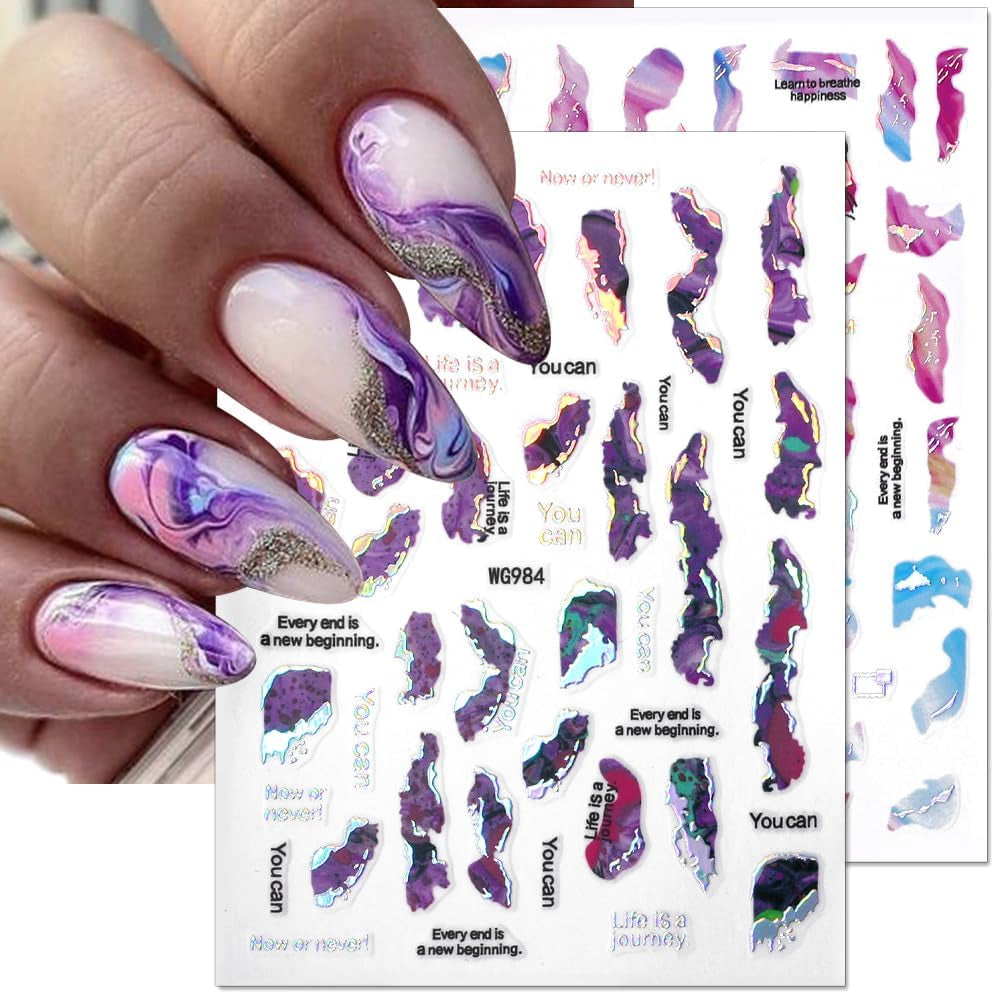 6 farver marmor negle stickers bronzer sølv selvklæbende klistermærker bloom marmor negle stickers 3D marmor negle stickers design tilbehør negle art stickers negle stickers sæt negle folie