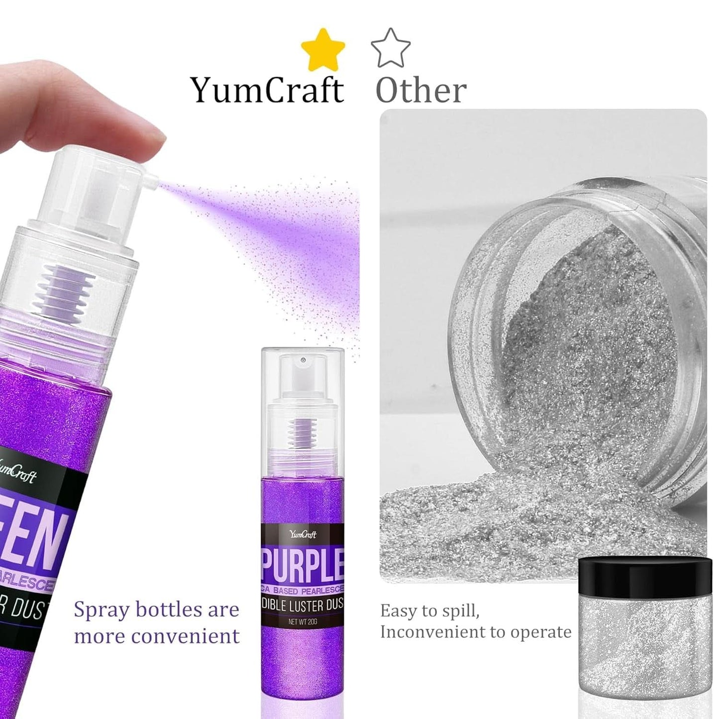 Spiselig glitterspray, 20 gram Naty Shop