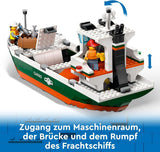 LEGO City havn med fragtskib, byggelegetøj til drenge og piger fra 8 år, gaveide til børn, containerkran, legetøjsskib og 8 minifigurer 60422 Byggesæt Besuche den LEGO-Store
