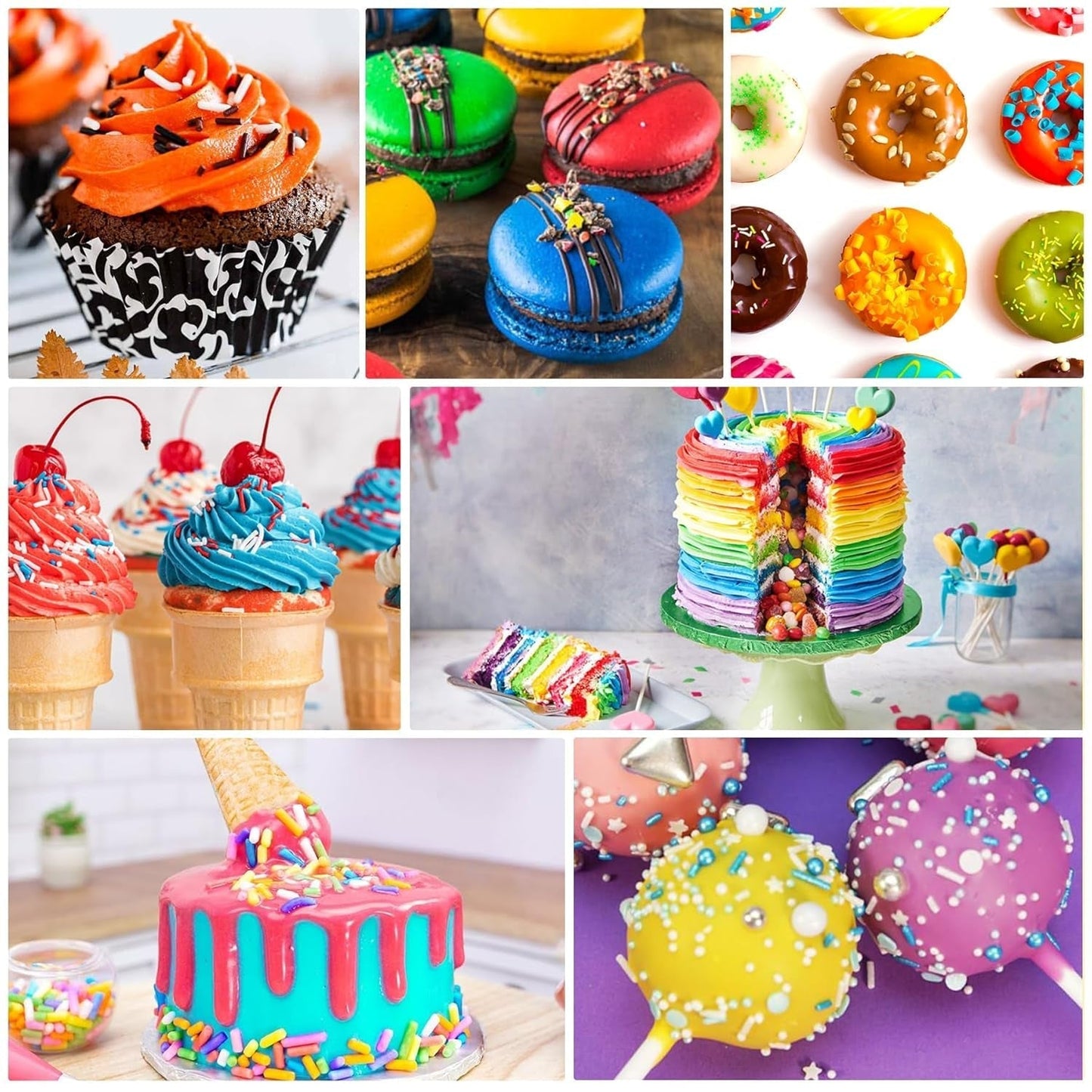 Fedtopløselig chokolade madfarve - 12 farver oliebaseret madfarve til fondant, kagepynt, bagning - flydende madfarve til kakaosmør, smørcreme, kager - 10 ml hver