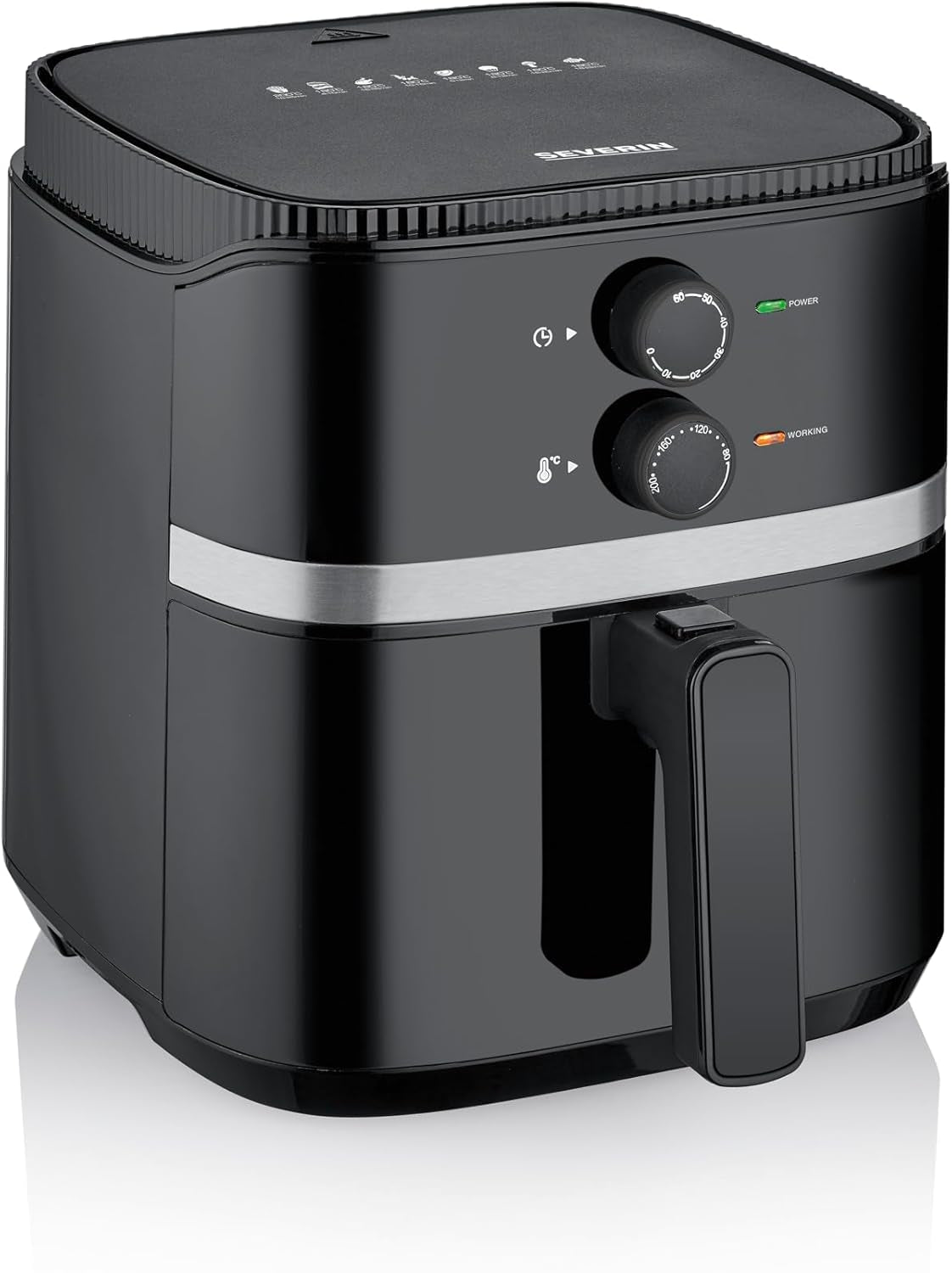 SEVERIN Dobbelt varmluftfrituregryde med kogekammer 2 X 3,8 L, 8 automatiske programmer Hvidevarer Naty Shop 5 Liter Garkorb