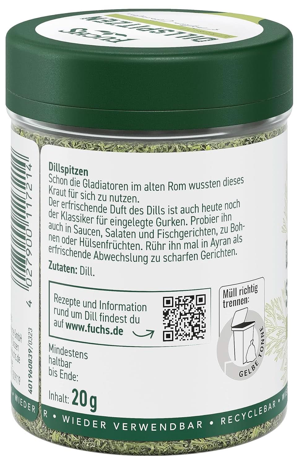 Fuchs hakket dild, 20 gram Condimente Naty Shop