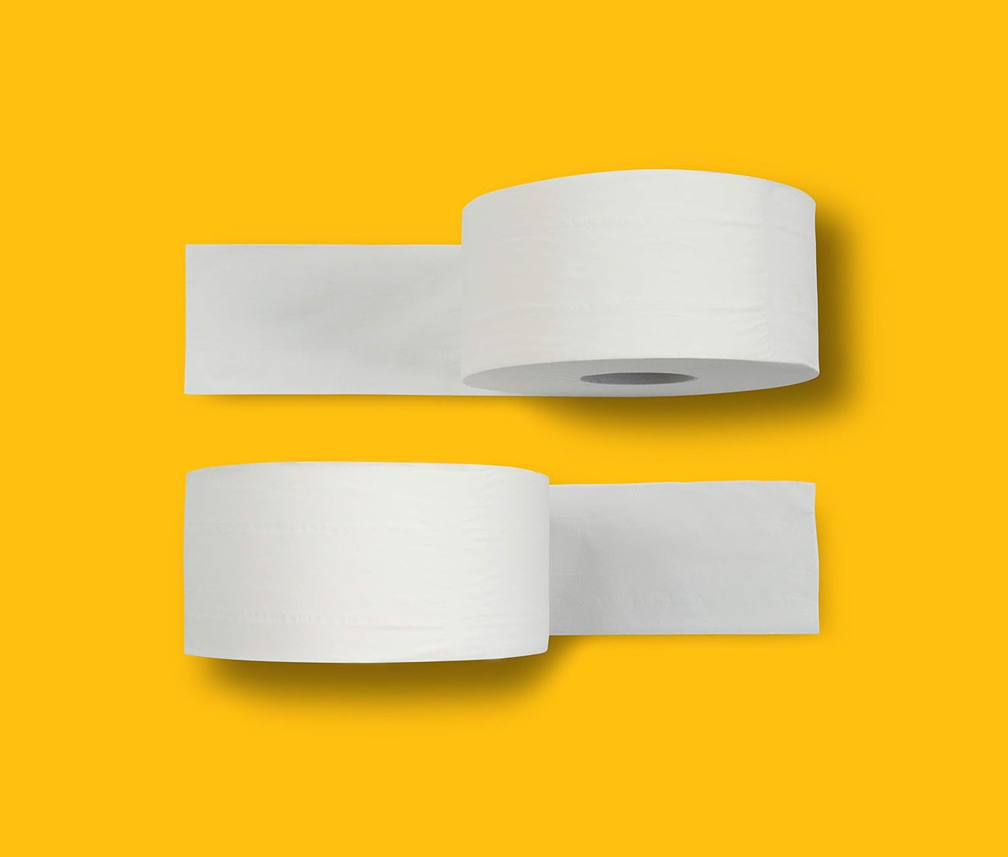 Amazoncommercial Mini Jumbo toiletpapir, uparfumeret, 2-lags, 6684 stykker, 1 pakke med 12 ruller, 557 ark pr. rulle, arkstørrelse: 30,5 x 9 cm, hvid, kompatibel med T2-dispensere