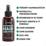 MOÉRIE Ultimate Mineral Hair Growth Spray til længere, tykkere og fyldigere hår - med biotin og koffein - Veganske hårprodukter, parabenfri, alle hårtyper, vender hårtab - 2 måneders forsyning Hårpleje Naty Shop