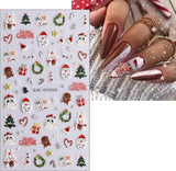 Jul 3D negle stickers 4 ark 5D negle stickers Stereoskopiske negle stickers dekorationer Negle Design Accessories