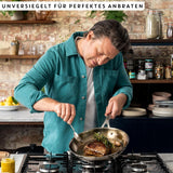 Jamie Oliver fra Tefal Cook Smart stegepande 28Cm, Ucoated rustfrit stål, Velegnet til induktion Gryder og pander Naty Shop