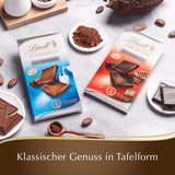 Lindt Chokolade | Mørk chokoladebar uden tilsat sukker | 100 g | Den fineste mørke chokolade med 55% kakao, uden tilsat sukker og ingen gluten | Glutenfri chokoladebar