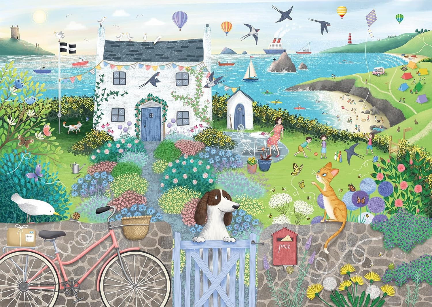 Ravensburger Puslespil 12001104 - Coastal Cottage- puslespil 1000 brikker til voksne og børn over 14 år Puslespil Naty Shop Nyt design