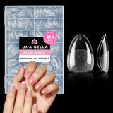 Ballerina Gel Neglespidser 216 stk. 12 Størrelser Soft Gel Negle Tips Full Cover Negle Extension Sæt Semi Matt DIY Home Art