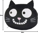 Moses nakkepude. Ed, Katten | 2-i-1 nakke- og hovedpude til rejser | Katterejsepude, 28 cm, Sort