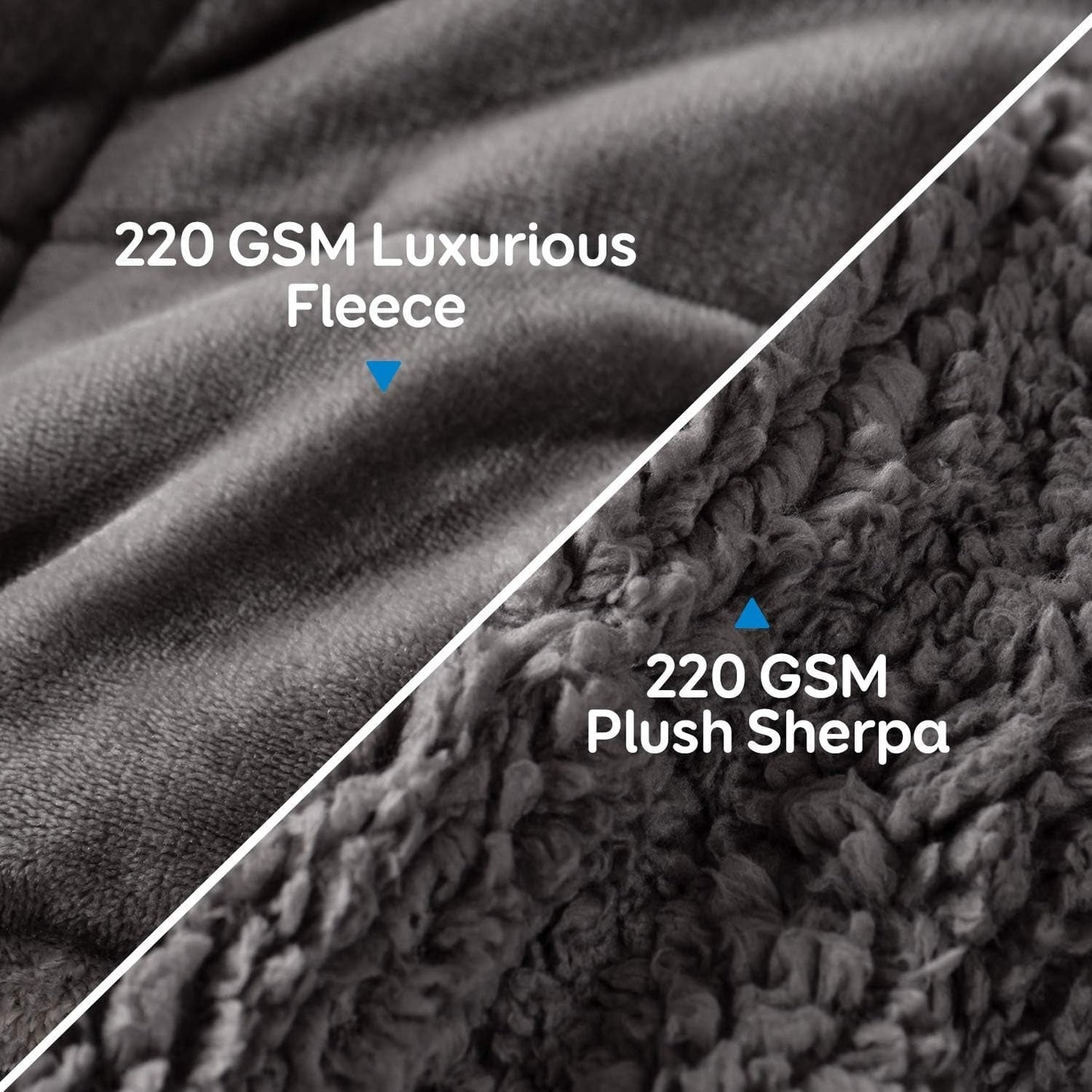 Bomuldsblåt vægtet tæppe 6,8 kg Queen Size flannel Shaggy Sherpa vægtet tæppe til voksne Komfortable vægtede tæpper til at berolige og slappe af tunge dyner 152,4 X 203,2 Naty Shop dyner og dyner