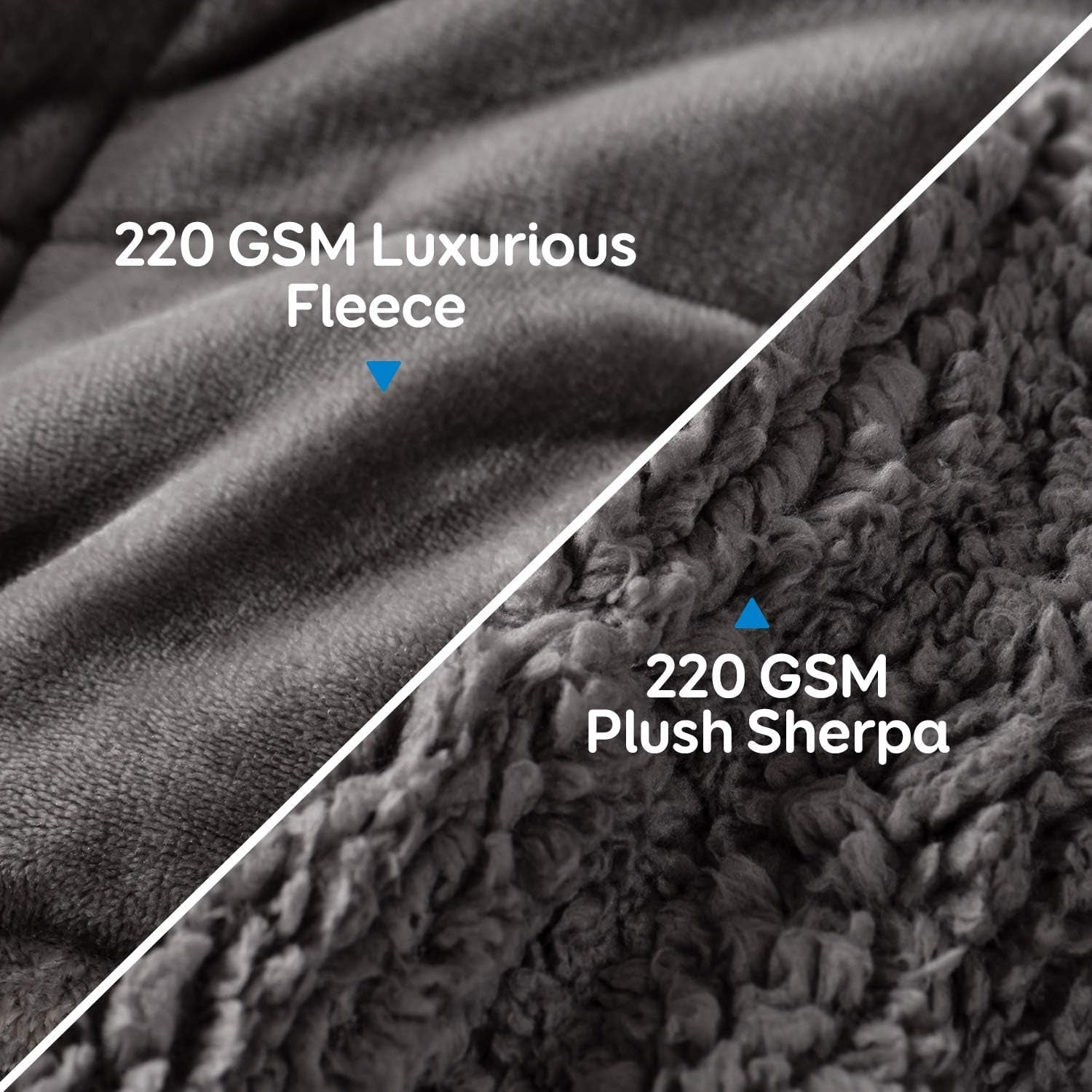 Bomuldsblåt vægtet tæppe 6,8 kg Queen Size flannel Shaggy Sherpa vægtet tæppe til voksne Komfortable vægtede tæpper til at berolige og slappe af tunge dyner 152,4 X 203,2 Naty Shop dyner og dyner