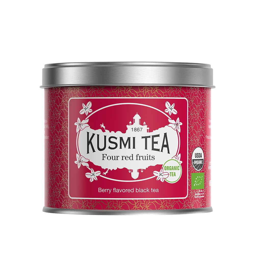 Kusmi Tea - Earl Grey Intense - Økologisk Earl Grey sort te med stærk bergamot og krydret citron - løs te - 100 g metalæske - Antal til omkring 50 kopper